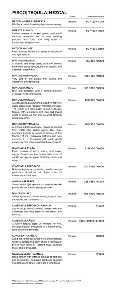 ce la vi menu dubai