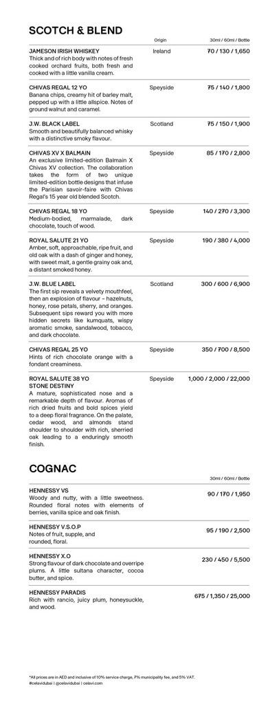 ce la vi menu dubai